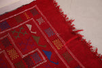 Red berber handmade Moroccan carpet , 2.9 FT X 4.4 FT