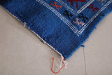 Long blue entryway berber Moroccan rug , 1.7 FT X 6.2 FT