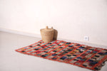 Square colorful moroccan handmade rug - 3.4 FT X 5.5 FT