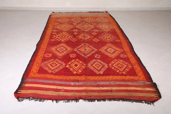 Handmade berber Moroccan carpet runner – 5.4 FT X 12.2 FT | Authentic wool rug