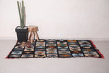 Berber boucherouite Handmade rug 3.7 FT X 6.5 FT