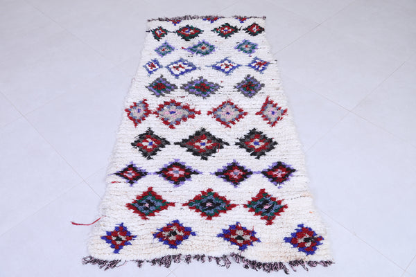 Vintage Moroccan berber rug – 2.7 x 5.4 FT | Diamond patterned handmade