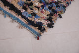 Small berber Moroccan Boucherouite rug 3.8 FT X 4.8 FT