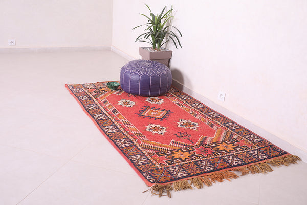 Colorful berber moroccan azilal rug 3.8 FT X 6.8 FT