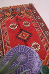 Colorful berber moroccan azilal rug 3.8 FT X 6.8 FT