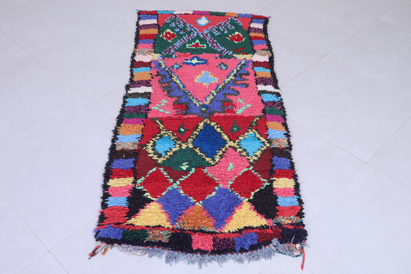Vintage handmade moroccan berber rug 2.6 FT X 5.8 FT