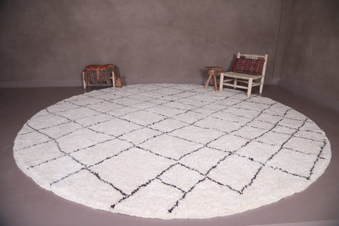 Rounded custom berber rug, Moroccan handmade carpet