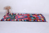 Vintage handmade moroccan berber rug 2.6 FT X 5.8 FT