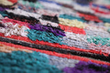 colorful moroccan berber Boucherouite rug 3.7 FT X 6.3 FT