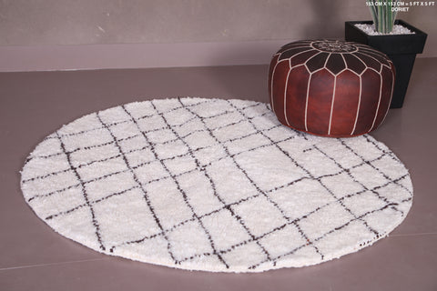 Moroccan blue round carpet - Custom handmade round rug – Tuareg mat