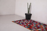Boucherouite hallway handmade carpet 4.1 FT X 7.8 FT