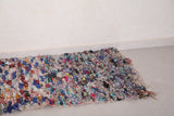 Colorful berber Boucherouite carpet 2.8 FT X 7 FT