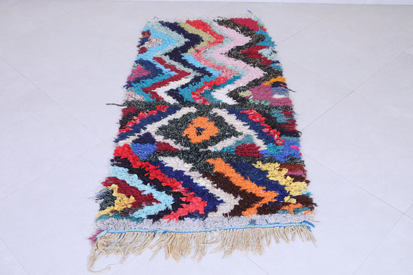 Colorful Moroccan runner rug – 2.7 x 5.5 FT | Handwoven boho chic