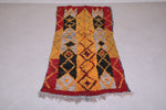 Colorful vintage handmade runner rug 2.8 FT X 7.5 FT
