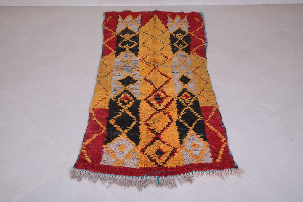 Colorful vintage handmade runner rug | 2.8 FT X 7.5 FT