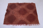 Vintage brown handwoven berber fabric 3.2 FT X 3.8 FT