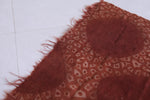 Vintage brown handwoven berber fabric 3.2 FT X 3.8 FT