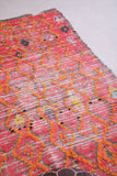 Old vintage Moroccan berber rug 4 FT X 8.3 FT
