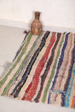 Moroccan Handmade berber Boucherouite rug 4.1 FT X 3.8 FT