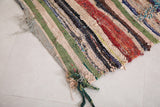 Moroccan Handmade berber Boucherouite rug 4.1 FT X 3.8 FT