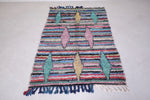 Colorful Boucherouite moroccan rug 3.6 FT X 6.1 FT