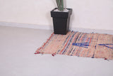 Old Vintage berber Moroccan rug 3.3 FT X 7.5 FT