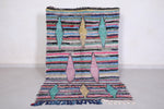 Colorful Boucherouite moroccan rug 3.6 FT X 6.1 FT