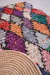 Colorful  berber moroccan Boucherouite Rug 3.2 FT X 4.4 FT