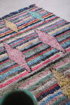 Colorful Boucherouite moroccan rug 3.6 FT X 6.1 FT