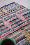 Colorful Boucherouite moroccan rug 3.6 FT X 6.1 FT