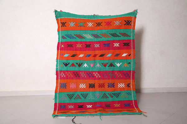 Flatwoven berber Moroccan small rug , 3.2 FT X 4.7 FT