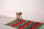 Flatwoven berber Moroccan small rug , 3.2 FT X 4.7 FT
