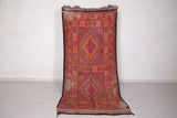 Old runner Moroccan berber rug ,3.7 FT X 8.2 FT