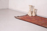 Old runner Moroccan berber rug ,3.7 FT X 8.2 FT