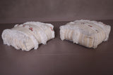 Two handmade moroccan poufs ottoman