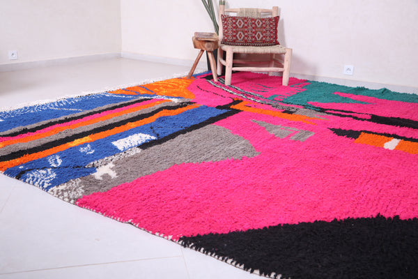 Moroccan colorful berber rug, All wool handmade carpet - Custom Rug