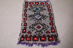 Small handmade berber Moroccan rug ,  1.8 FT X 3.2 FT