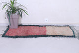 Vintage handmade moroccan berber runner rug 2.4 FT X 5.5 FT