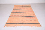 Orange flatwoven berber moroccan rug - 5.5 FT X 9 FT