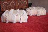 Two handmade moroccan poufs ottoman