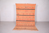 Orange flatwoven berber moroccan rug - 5.5 FT X 9 FT