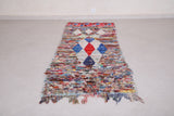 Moroccan Boucherouite berber rug 2.6 FT X 6.9 FT