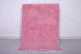 Pink handmade moroccan rug 3.4 FT X 4.7 FT