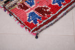 Moroccan Boucherouite berber rug 2.6 FT X 6.9 FT
