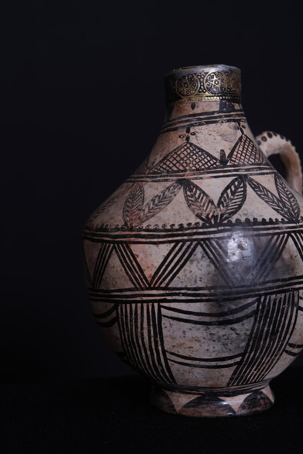 Antique moroccan clay water pot 5.3 INCHES X 7.6 INCHES