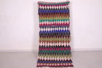 Entryway colorful Moroccan boucherouite rug 3 FT X 7 FT