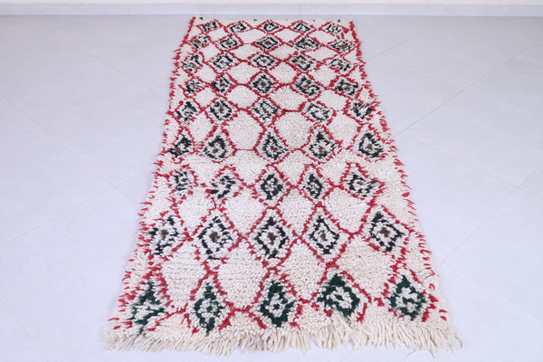 Handwoven Moroccan rug 3.4 x 8.4 ft | Boho chic design