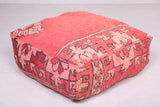 Old azilal red Moroccan kilim berber rug pouf