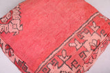 Old azilal red Moroccan kilim berber rug pouf