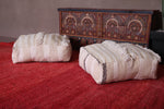 Two kilim handmade berber old rug poufs ottoman